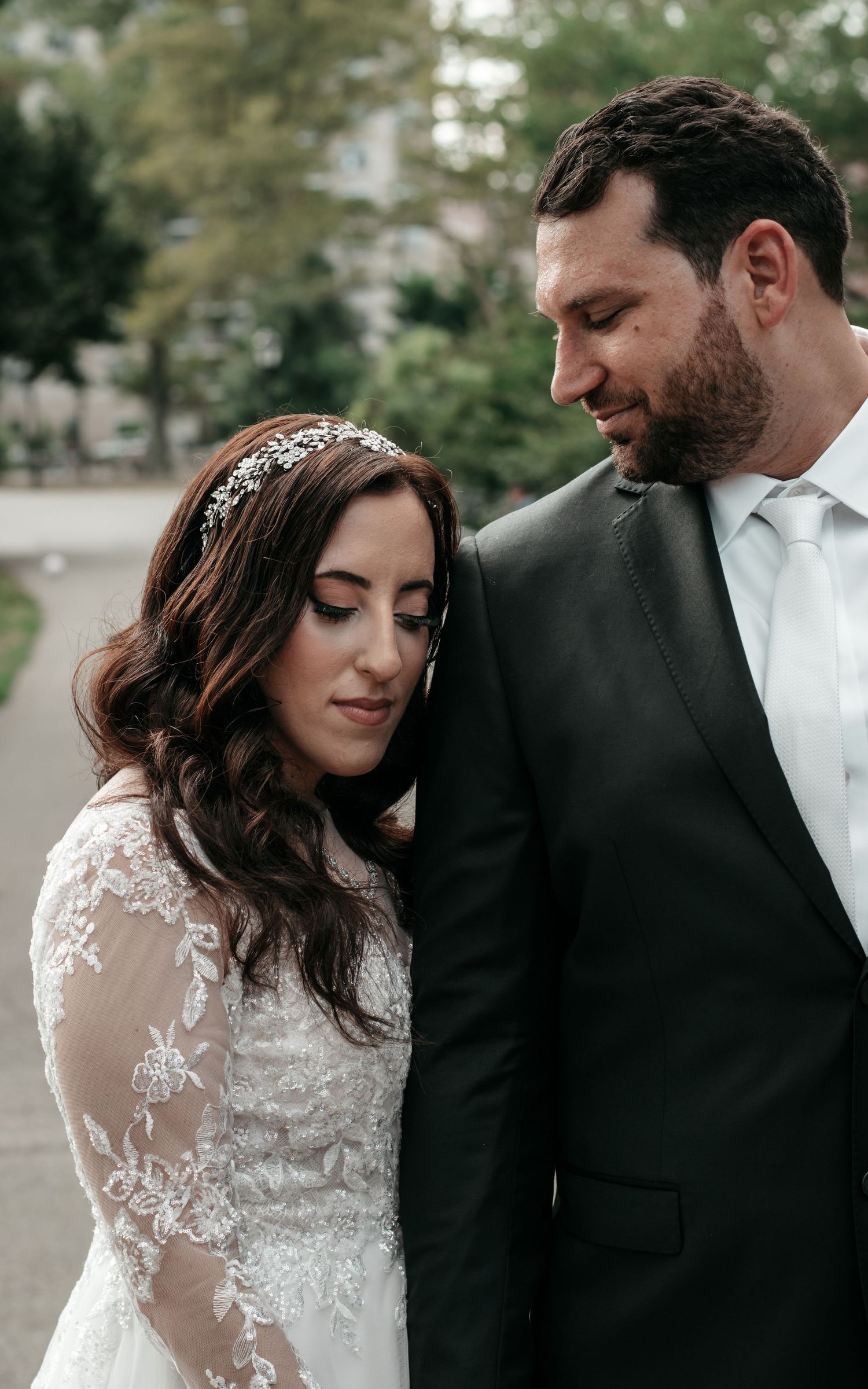 Bride and Groom at their small Initamate wedding